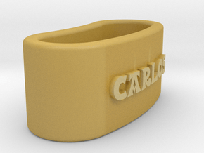 CARLOS Napkin Ring with lauburu in Tan Fine Detail Plastic
