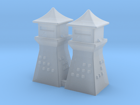 2mm 3mm Scale China Style Guard Tower Pair in Clear Ultra Fine Detail Plastic