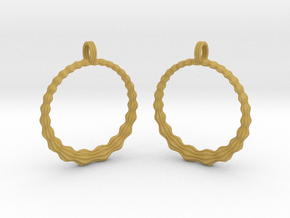 Groovy Earrings in Tan Fine Detail Plastic