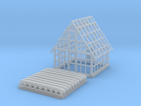 Glacier Rooftop Greenhouse and Sled in Clear Ultra Fine Detail Plastic