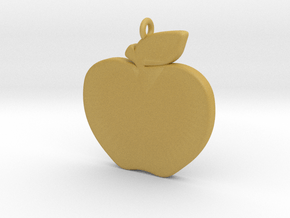 Apple-Pendant-Stl-3D-Printed-Model in Tan Fine Detail Plastic