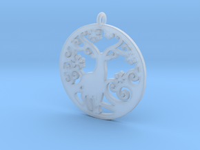 Deer-Circular-Pendant-Stl-3D-Printed-Model in Clear Ultra Fine Detail Plastic