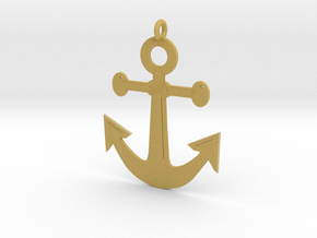 Anchor Pendant 3D Printed Model in Tan Fine Detail Plastic