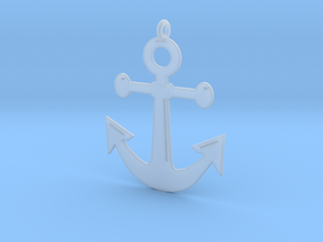 Anchor Pendant 3D Printed Model in Clear Ultra Fine Detail Plastic