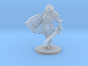 Human Female Fighter/Paladin in Clear Ultra Fine Detail Plastic