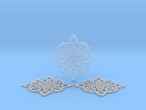 3 Fractal Coasters in Clear Ultra Fine Detail Plastic