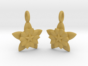 Flower Earrings in Tan Fine Detail Plastic