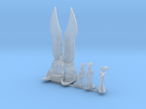 15mm scale Cleopatra Throne with Cleopatra sitting in Clear Ultra Fine Detail Plastic