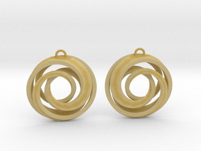Geometrical earrings no.22 in Tan Fine Detail Plastic