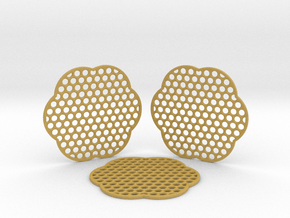 Grid Coasters in Tan Fine Detail Plastic