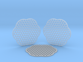 Grid Coasters in Clear Ultra Fine Detail Plastic