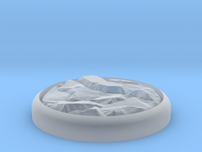 Rocky 1" Circular Miniature Base Plate in Clear Ultra Fine Detail Plastic