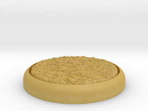 Grassy 1" Circular Miniature Base Plate in Tan Fine Detail Plastic