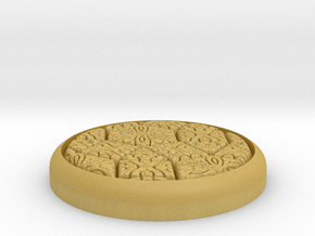 Fancy 1" Circular Miniature Base Plate in Tan Fine Detail Plastic