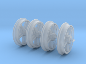 RSQW1 Rhosydd Slate Quarry 5 Spoke Wheels (SM32) in Clear Ultra Fine Detail Plastic
