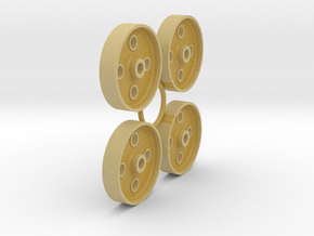 FR 4 Hole Wheel Centres (SM32) in Tan Fine Detail Plastic