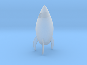 Rocket pendant in Clear Ultra Fine Detail Plastic