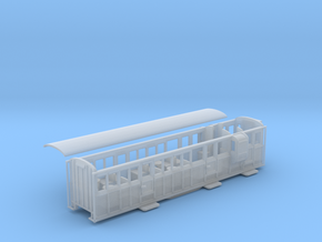 Ffestiniog Rly 3rd/brake coach NO.12 rebuilt in Clear Ultra Fine Detail Plastic