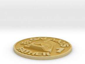 Galaxy's #1 Father Memorial Coin Father's Day Gift in Tan Fine Detail Plastic