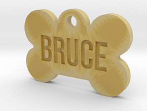 Cosplay Charm - Bruce Dog Bone ID Tag in Tan Fine Detail Plastic