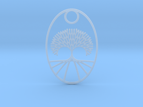 Fractal Tree Oval Pendant Redux in Clear Ultra Fine Detail Plastic