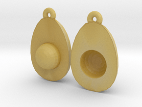 Avocado Earring Two in Tan Fine Detail Plastic