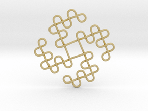 Knots Tetraskelion in Tan Fine Detail Plastic