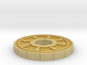 Gold Coin  in Tan Fine Detail Plastic