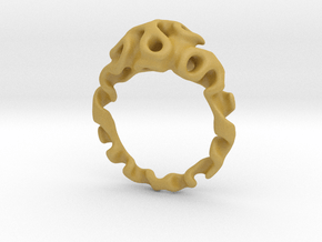 Ring  Reaction Diffusion   Size 54 in Tan Fine Detail Plastic
