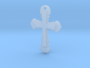 Double cross pendant in Clear Ultra Fine Detail Plastic