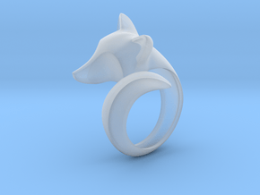 Stylish decorative fox ring in Clear Ultra Fine Detail Plastic