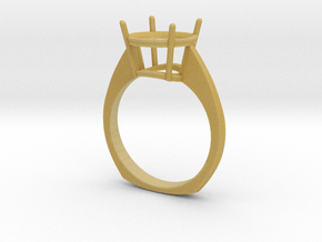 simple solitaire ring with one gemstone  in Tan Fine Detail Plastic