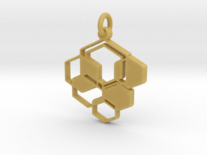 Bee Hive Pendant - Keychain in Tan Fine Detail Plastic