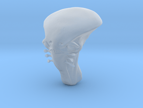 funky alien head in 1/6 scale in Clear Ultra Fine Detail Plastic