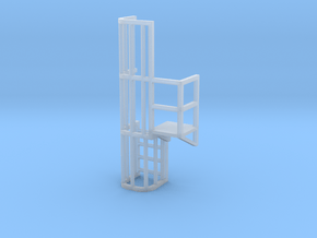 Ladder Cage Platform Right in Clear Ultra Fine Detail Plastic