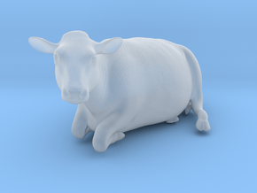 1/64 Dairy Cow Laying Down Looking Left in Clear Ultra Fine Detail Plastic