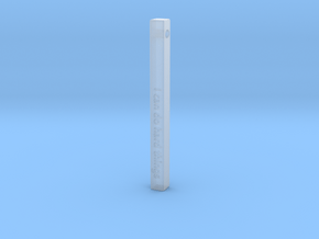 Vertical Bar Customized Pendant "I can do hard" in Clear Ultra Fine Detail Plastic