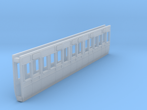 4mm scale GWR S5 third 4 compartment carriage side in Clear Ultra Fine Detail Plastic