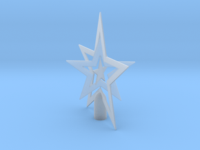 Star spark tree topper - Medium 16cm 6¼" in Clear Ultra Fine Detail Plastic