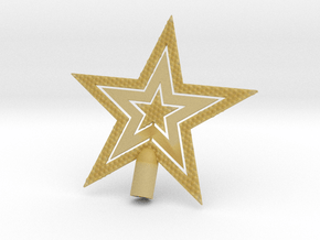 Star Glistening Tree Topper - 10cm 4"  in Tan Fine Detail Plastic