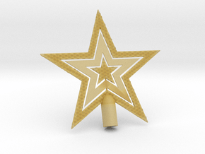 Star Glisten Tree Topper - 10cm 4"  in Tan Fine Detail Plastic