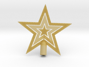 Star Glisten Tree Topper - 9cm 3½" in Tan Fine Detail Plastic