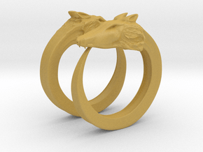 Double wolves ring (1,75cm) in Tan Fine Detail Plastic
