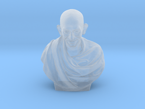 Gandhi bust in Clear Ultra Fine Detail Plastic