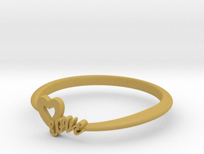 KTFRD01 Heart LOVE Fancy Ring design in Tan Fine Detail Plastic