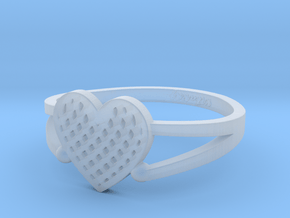 KTFRD04 Filigree Heart Geometric Ring design 3D Pr in Clear Ultra Fine Detail Plastic