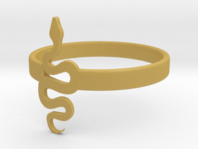 KTFRD05 Filigree Snake Geometric Ring design 3D Pr in Tan Fine Detail Plastic