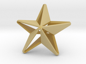 Five pointed star earring - Medium Large 3cm in Tan Fine Detail Plastic