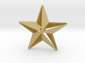 Five pointed star earring - Large 5cm in Tan Fine Detail Plastic