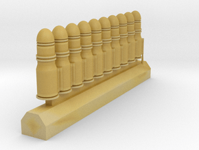 Cannon Shell 0.825"/21mm clip of 10 in Tan Fine Detail Plastic